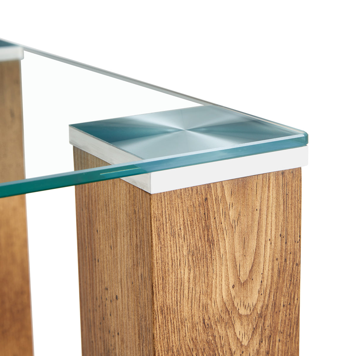 Glass-Top Coffee Table Set of 2 Transparent