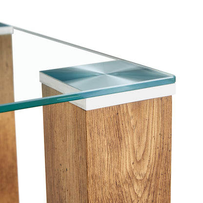 Glass-Top Coffee Table Set of 2 Transparent