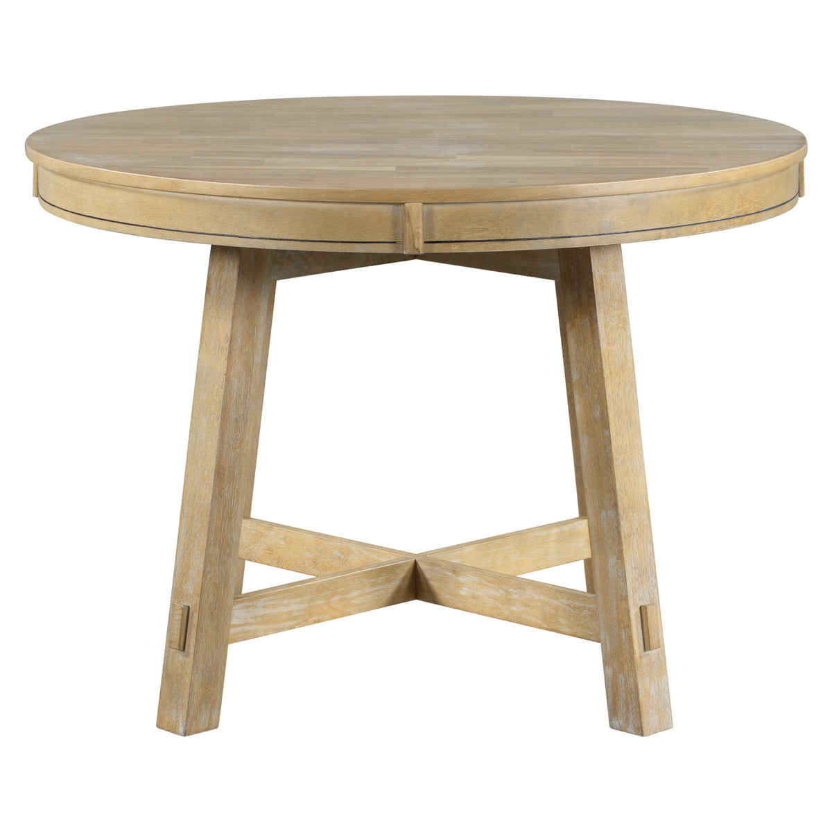 5-Piece Dining Set with Round Table Wood Wash