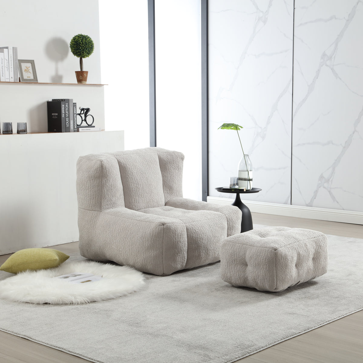 Fluffy Memory Foam Bean Bag Sofa – Indoor Lounge