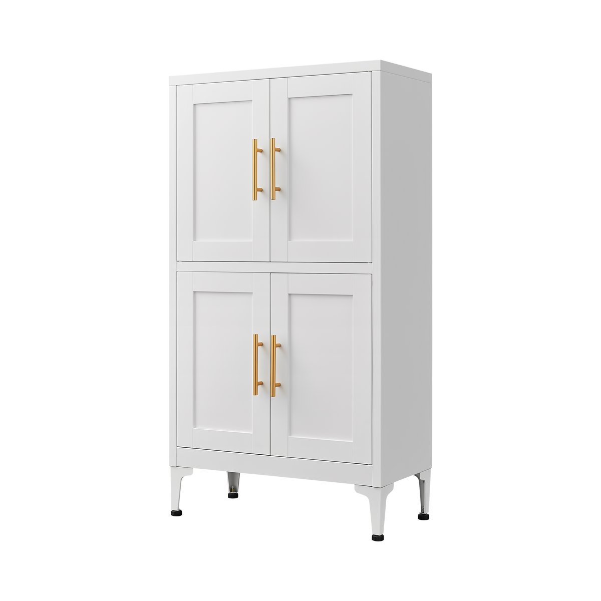 White Metal Kitchen Storage Cabinet Adjustable Shelf