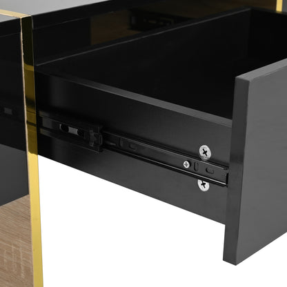 Modern Rectangular Sofa Table Black