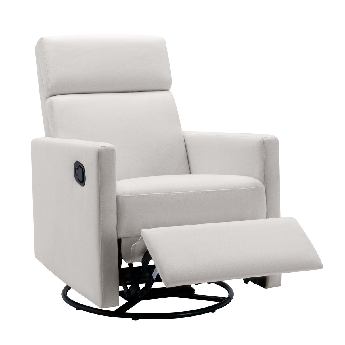 Beige Modern Upholstered Rocker Recliner Chair