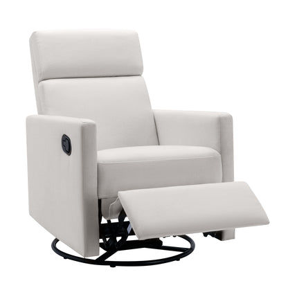 Beige Modern Upholstered Rocker Recliner Chair