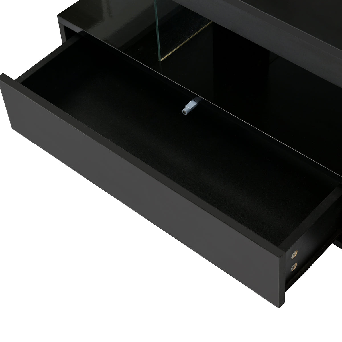 LED Coffee Table with Display and Storage Black