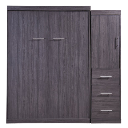 Full Murphy Bed with Wardrobe Gray