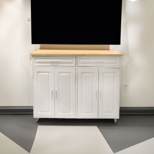 Kitchen Cart with Wood Countertop