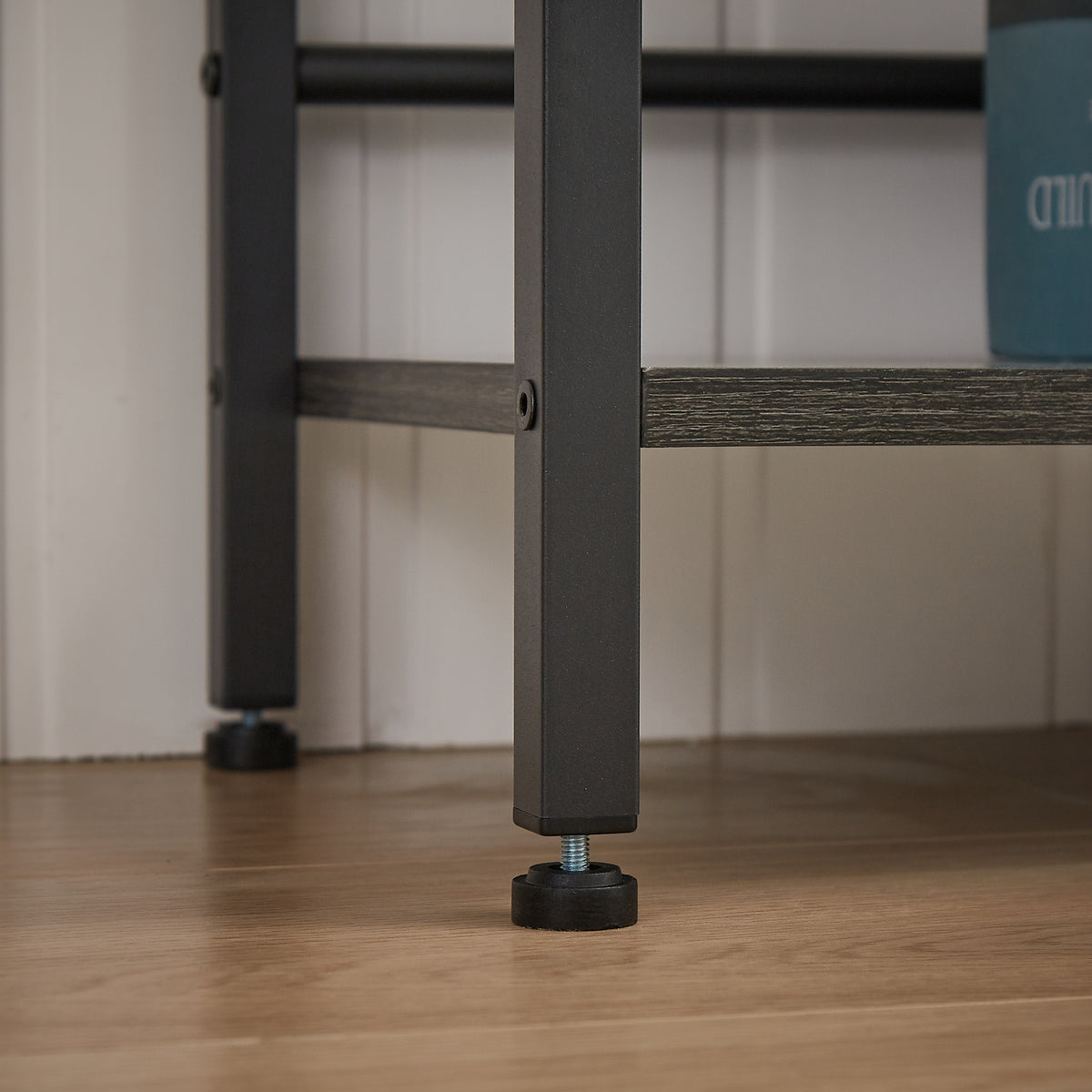 Industrial 5-Shelf Bookshelf Gray