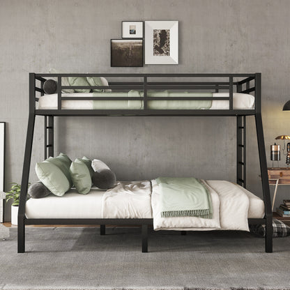 Metal Bunk Bed with Safety Rails Black