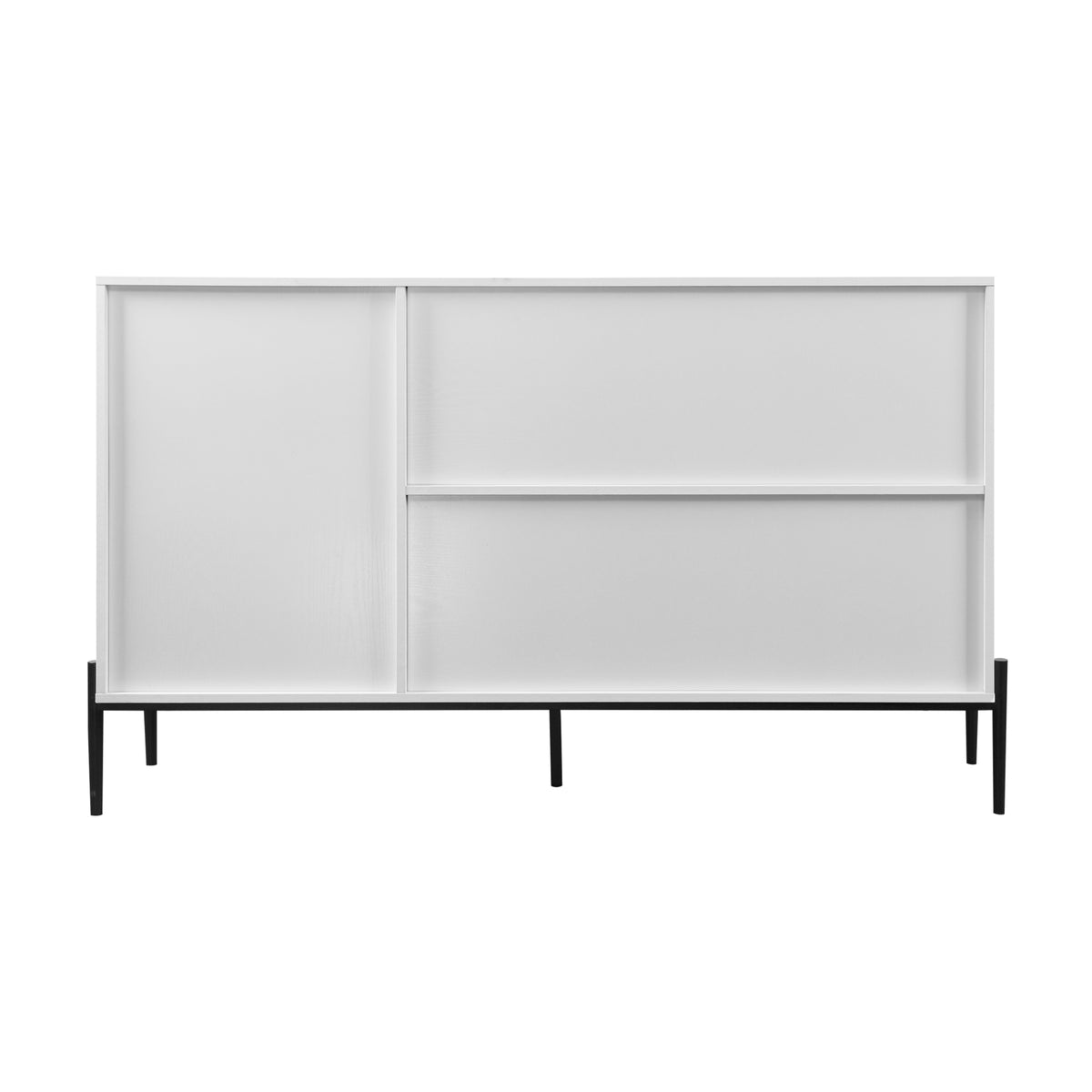 Modern White Console Cabinet with Sliding Doors