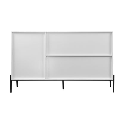 Modern White Console Cabinet with Sliding Doors
