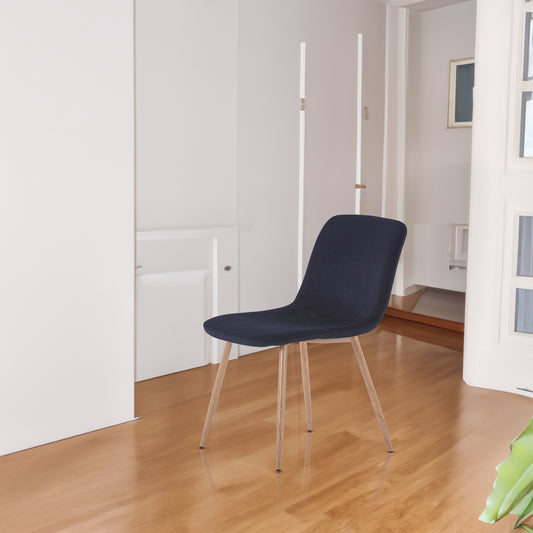 Set of 4 Black Dining Chairs Modern Design