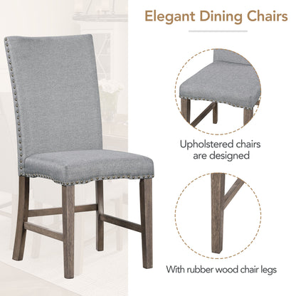 Dining Set with Cushioned Chairs Brown