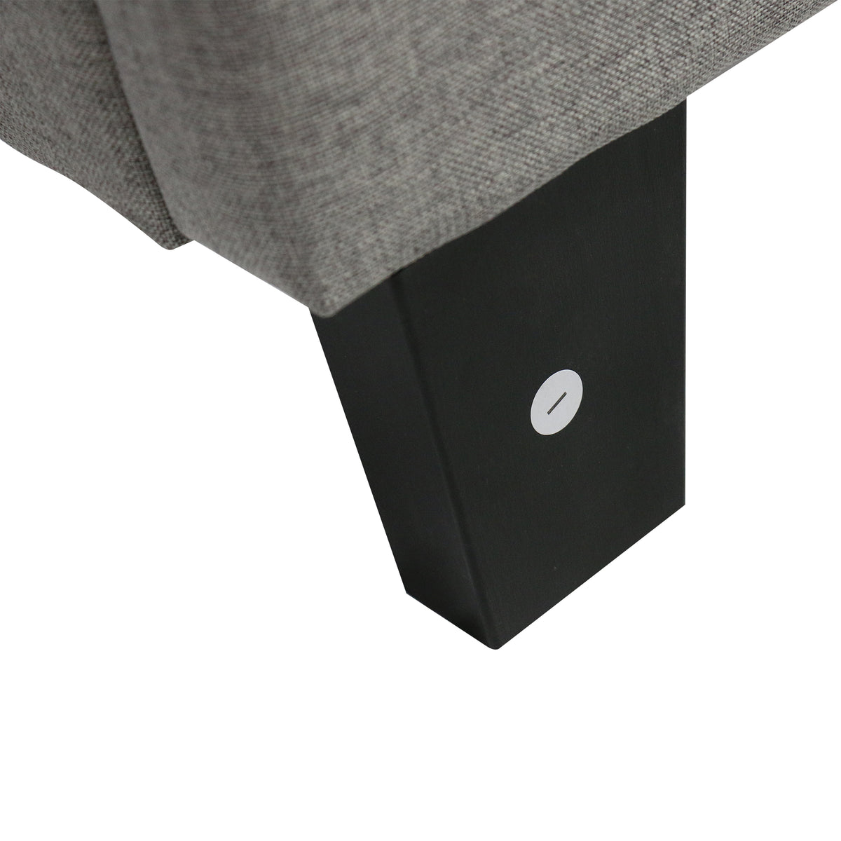 King Upholstered Platform Bed Gray