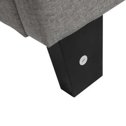 King Upholstered Platform Bed Gray
