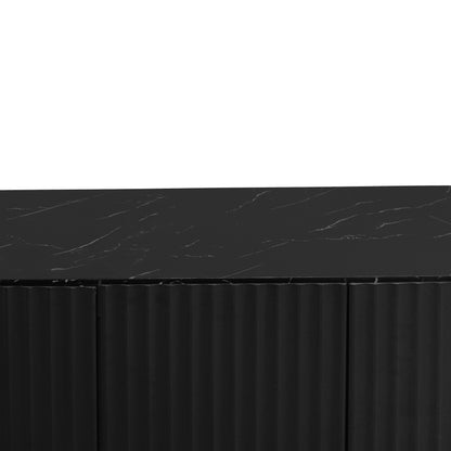 Carved LED Sideboard Cabinet with Adjustable Shelf