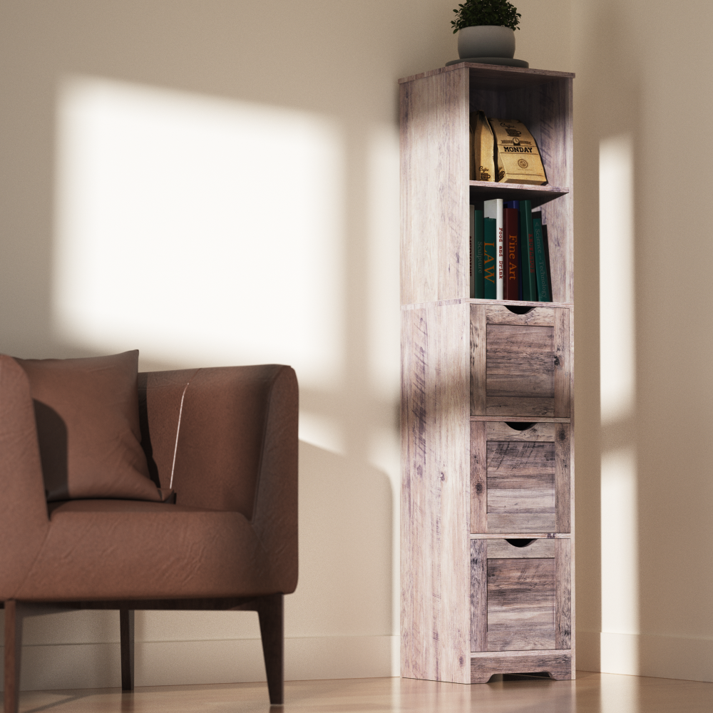Slim Bathroom Storage Cabinet – Gray