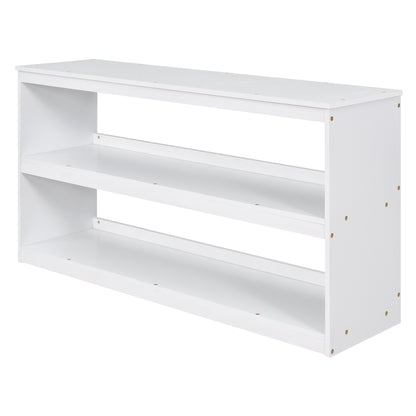 Full Loft Bed with Rolling Desk White