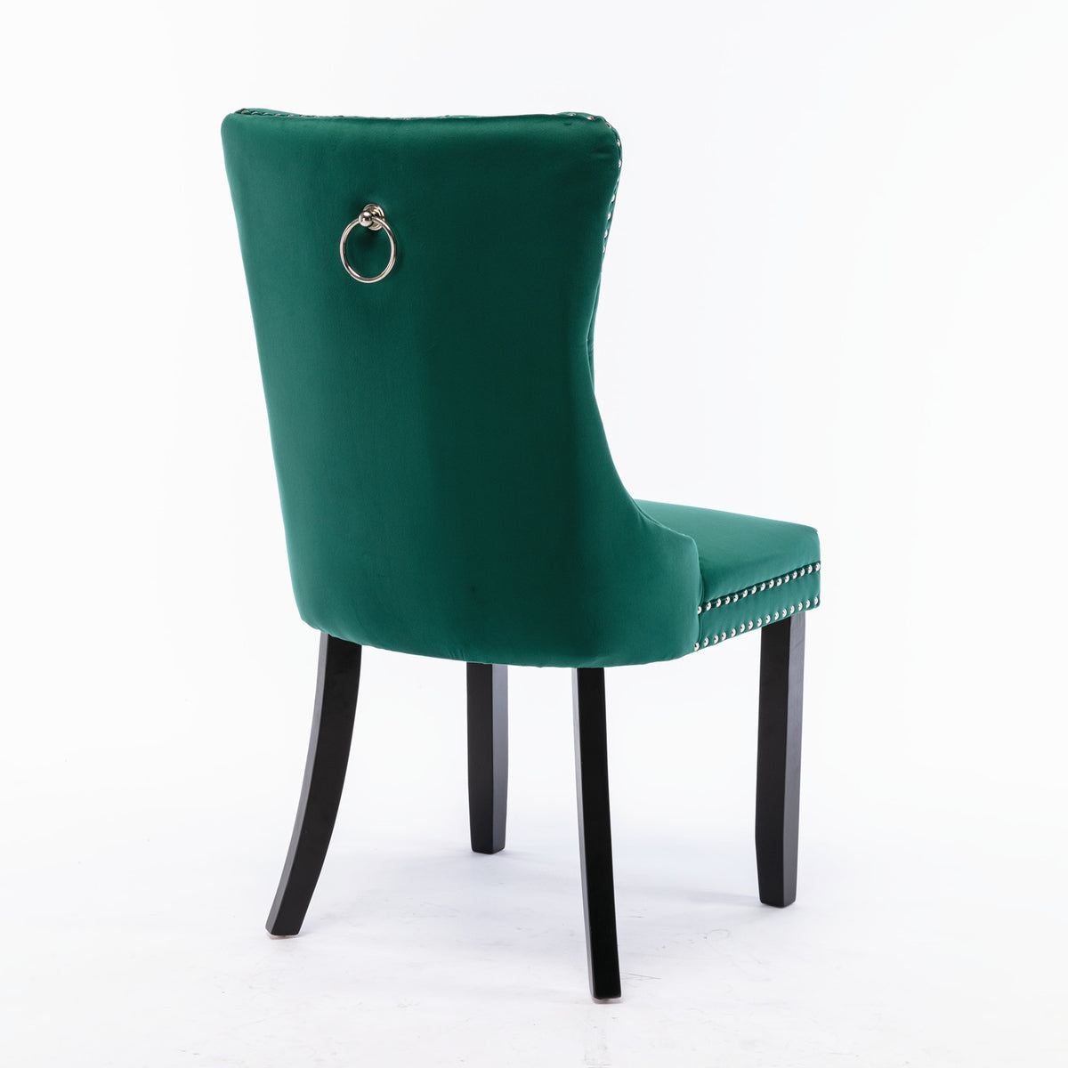 Nikki Tufted Linen Dining Chair Set (2 pcs) – Green