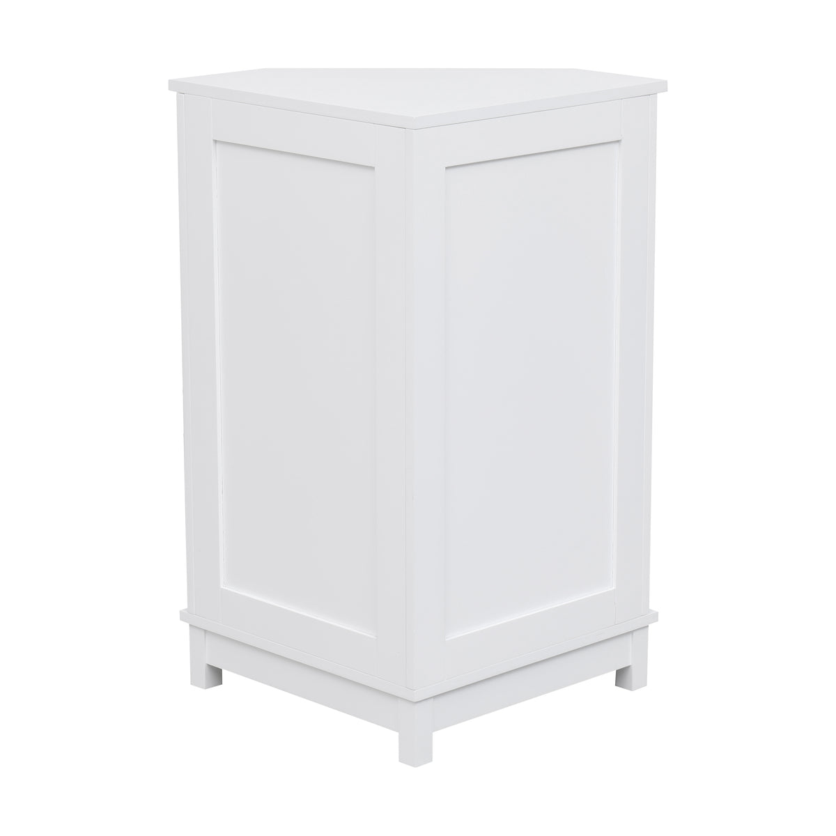 White Corner Bathroom Storage Cabinet Adjustable Shelves