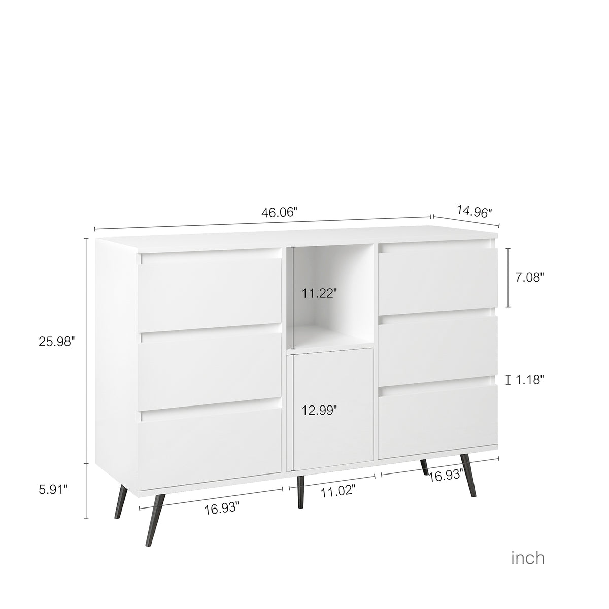 Modern LED Sideboard Cabinet White Gloss