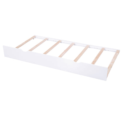 Full Storage Platform Bed with Trundle White