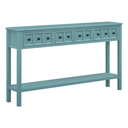 Rustic Turquoise Entryway Console Table – 60”