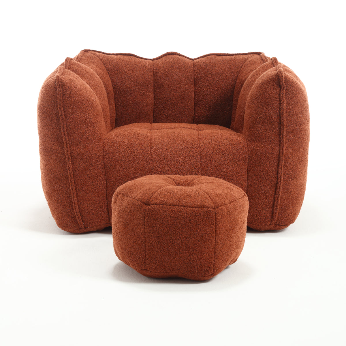 Bean Bag Chair with Footstool Gray