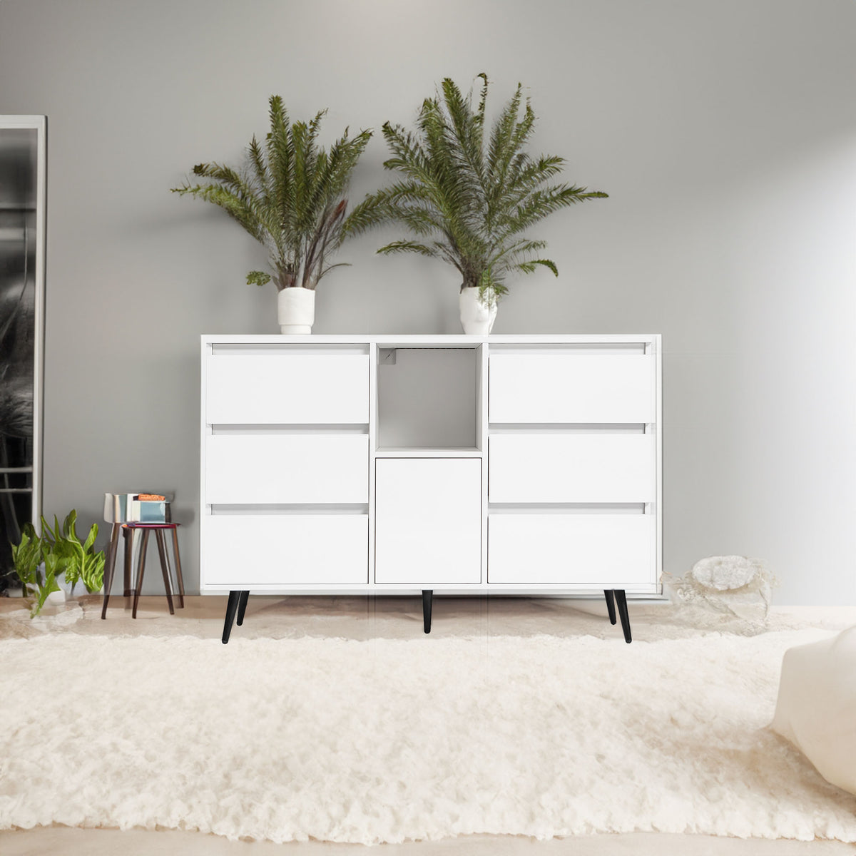 Modern LED Sideboard Cabinet White Gloss