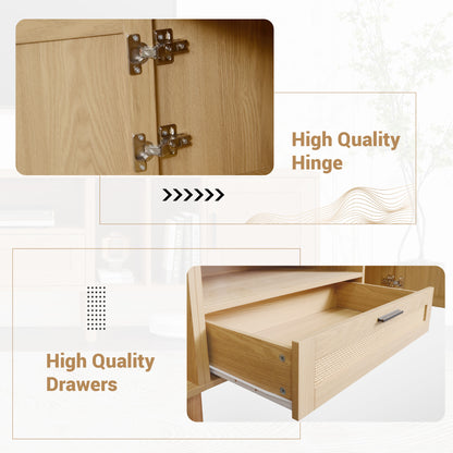 Rattan TV Console – Natural Brown
