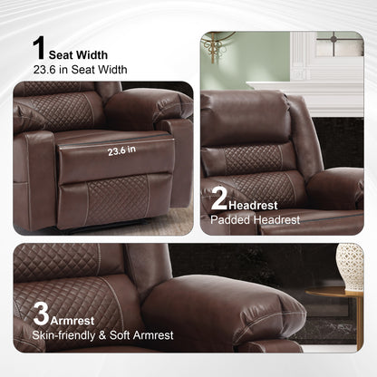 Breathable Leather Reclining Massage Chair Brown