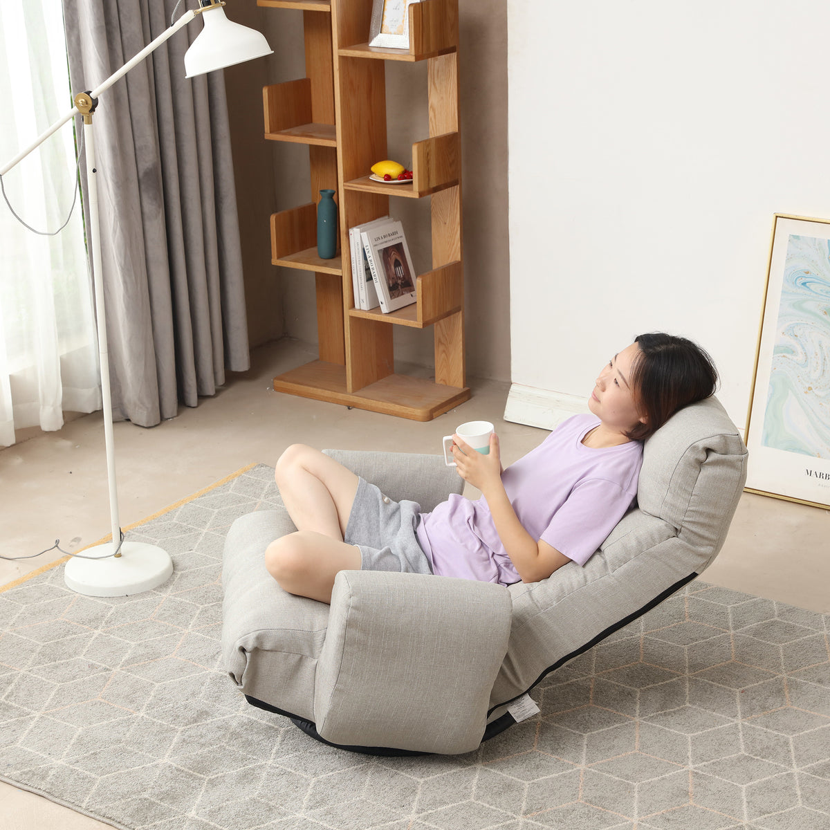 Adjustable Lounge Sofa Chair Gray
