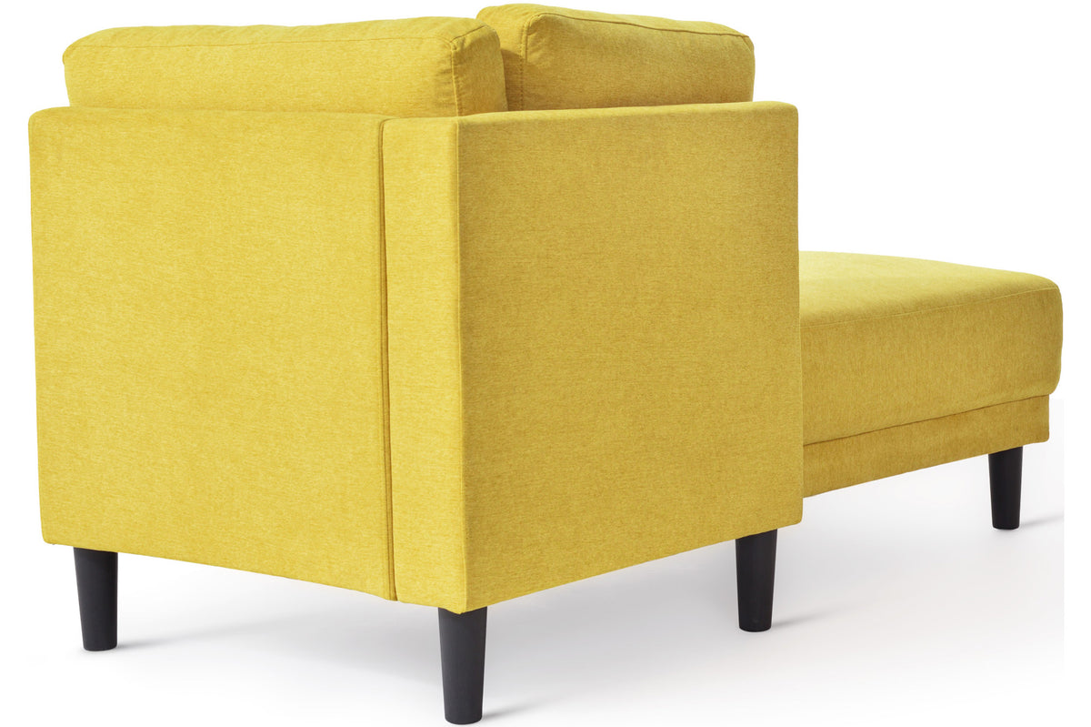 Mid-Century Fabric Chaise Lounge Beige