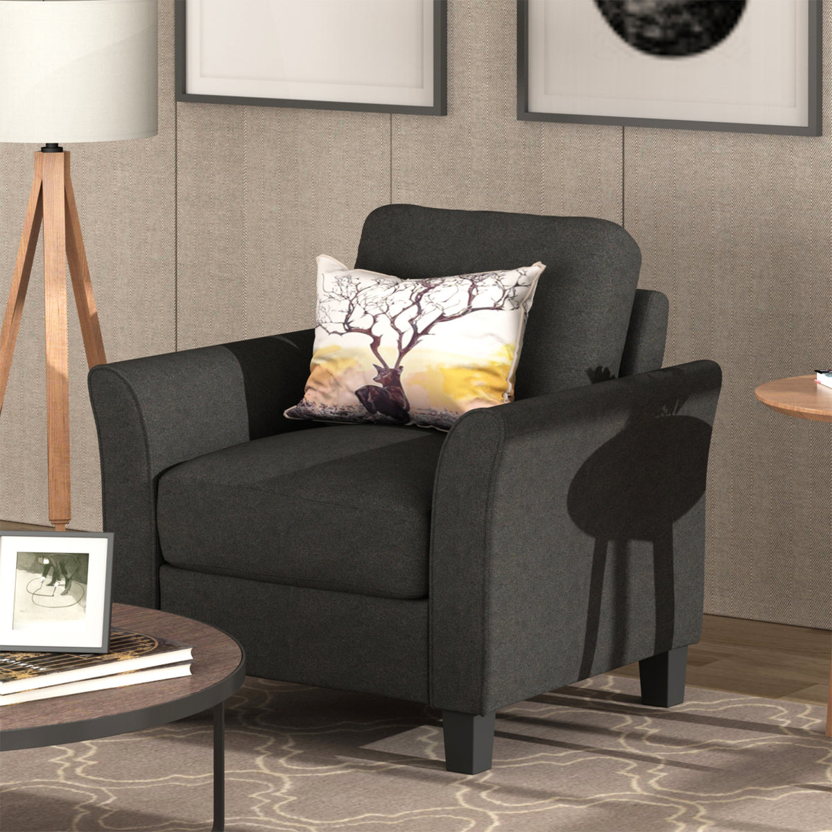 Recliner Armchair Black Finish