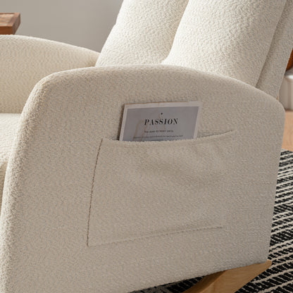 Rocking Accent Chair with Rubber Wood Frame