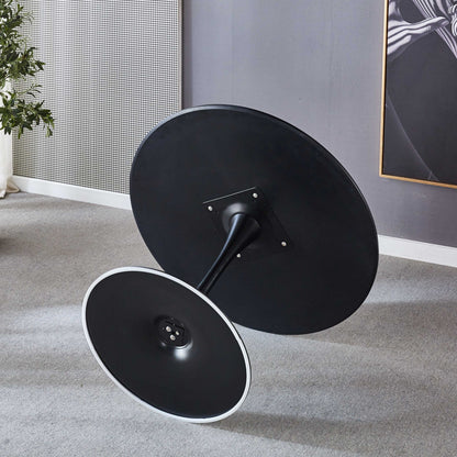 Black Tulip Dining Table with Round MDF Top