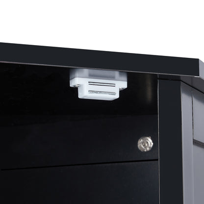 Black Corner Bathroom Storage Cabinet Adjustable Shelves