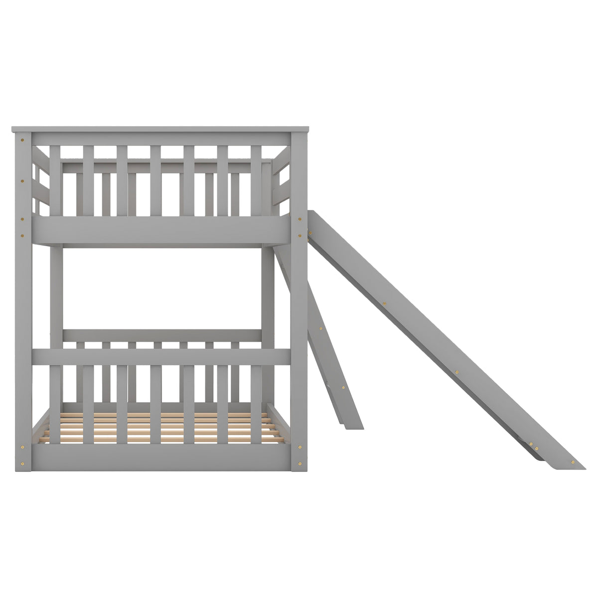 Twin Over Twin Bunk Bed Gray