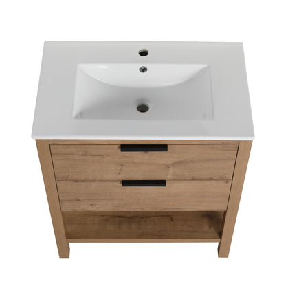 30-Inch Vanity with 2 Drawers White Finish