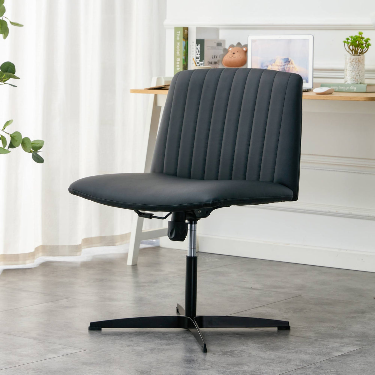 Black PU Swivel Office Chair