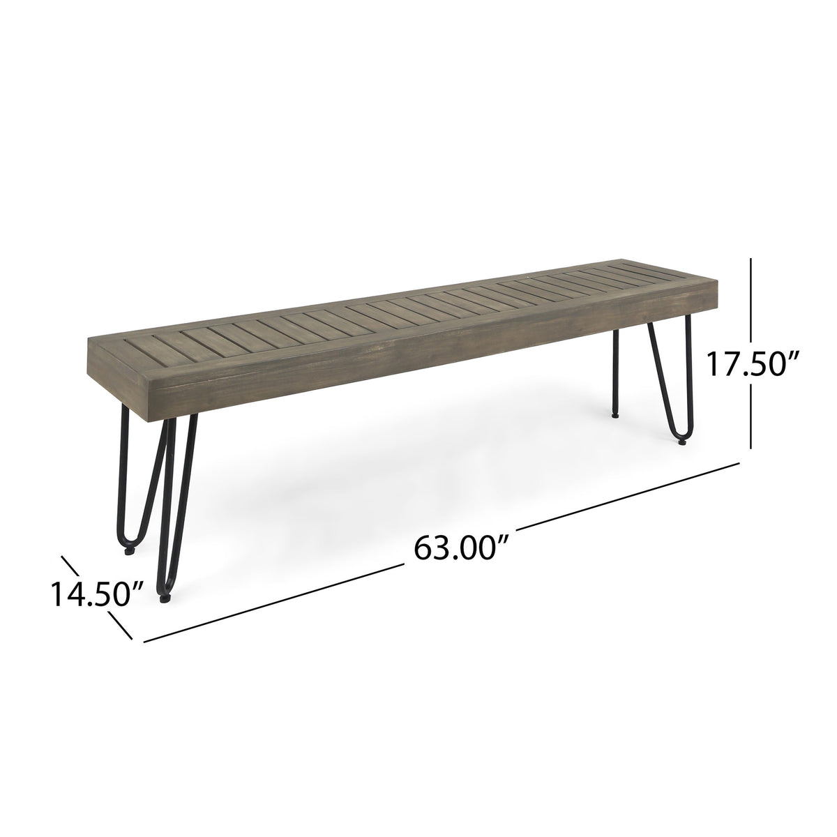 Jane Industrial Wood & Metal Bench