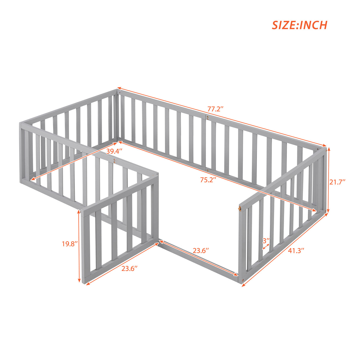 Twin Wood Daybed Gray