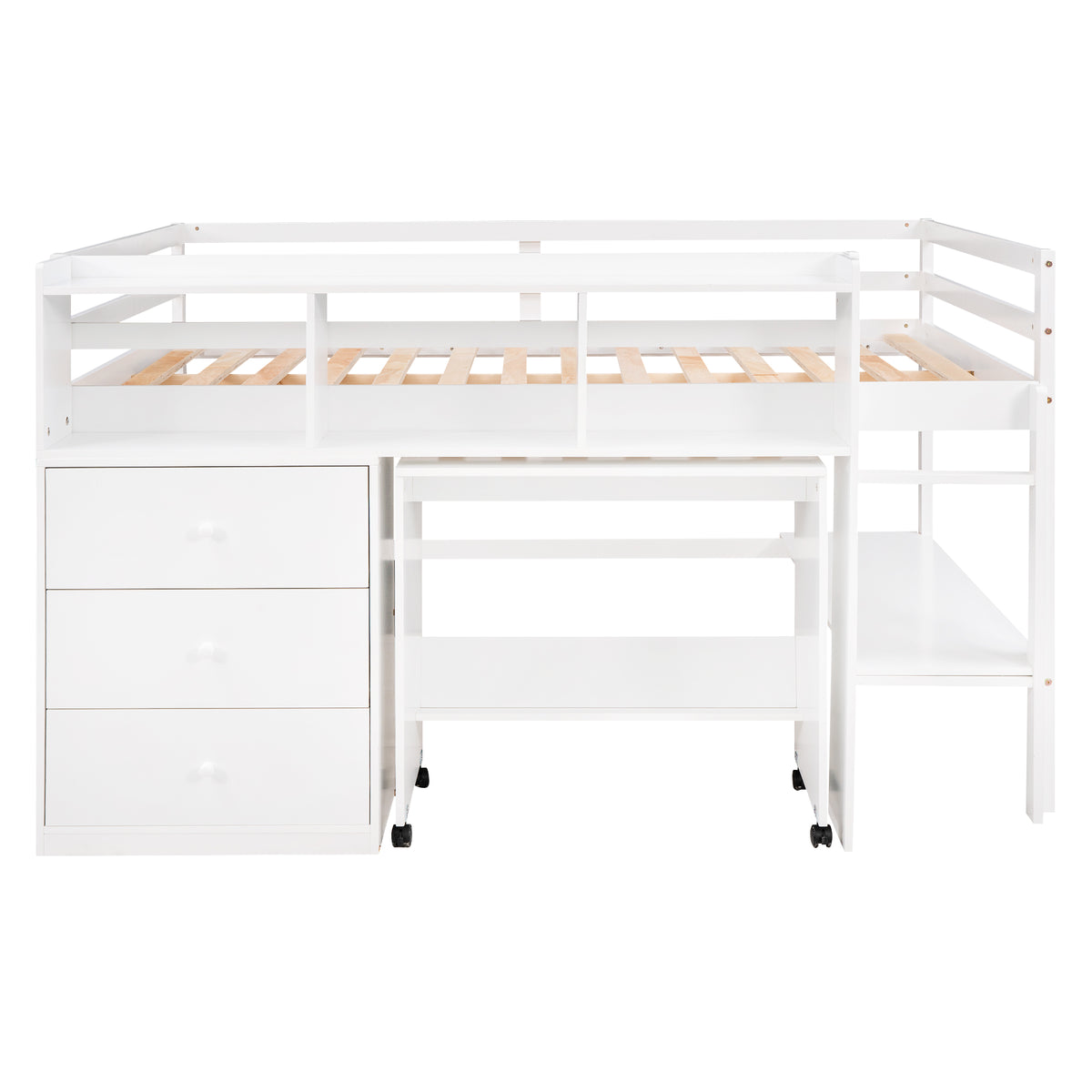 Low Loft Bed White