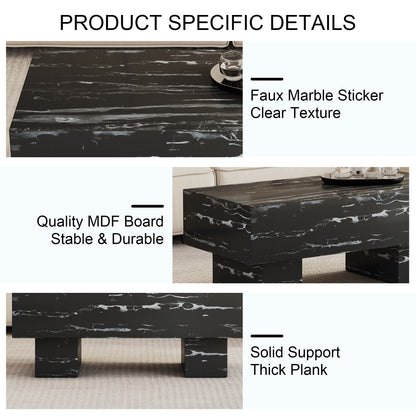 Black Modern Rectangle Coffee Table