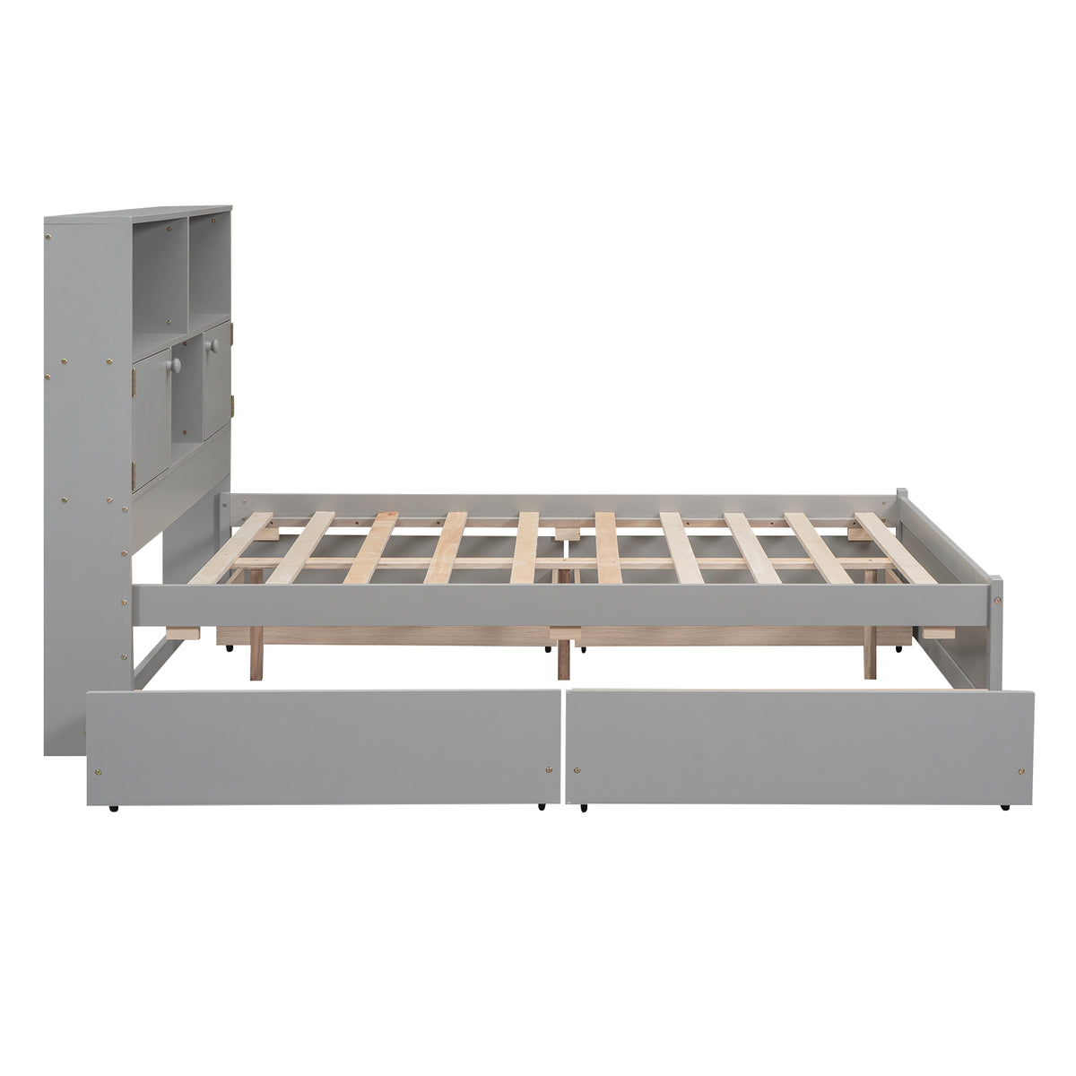 Full Platform Bed Gray