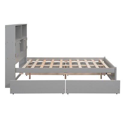 Full Platform Bed Gray