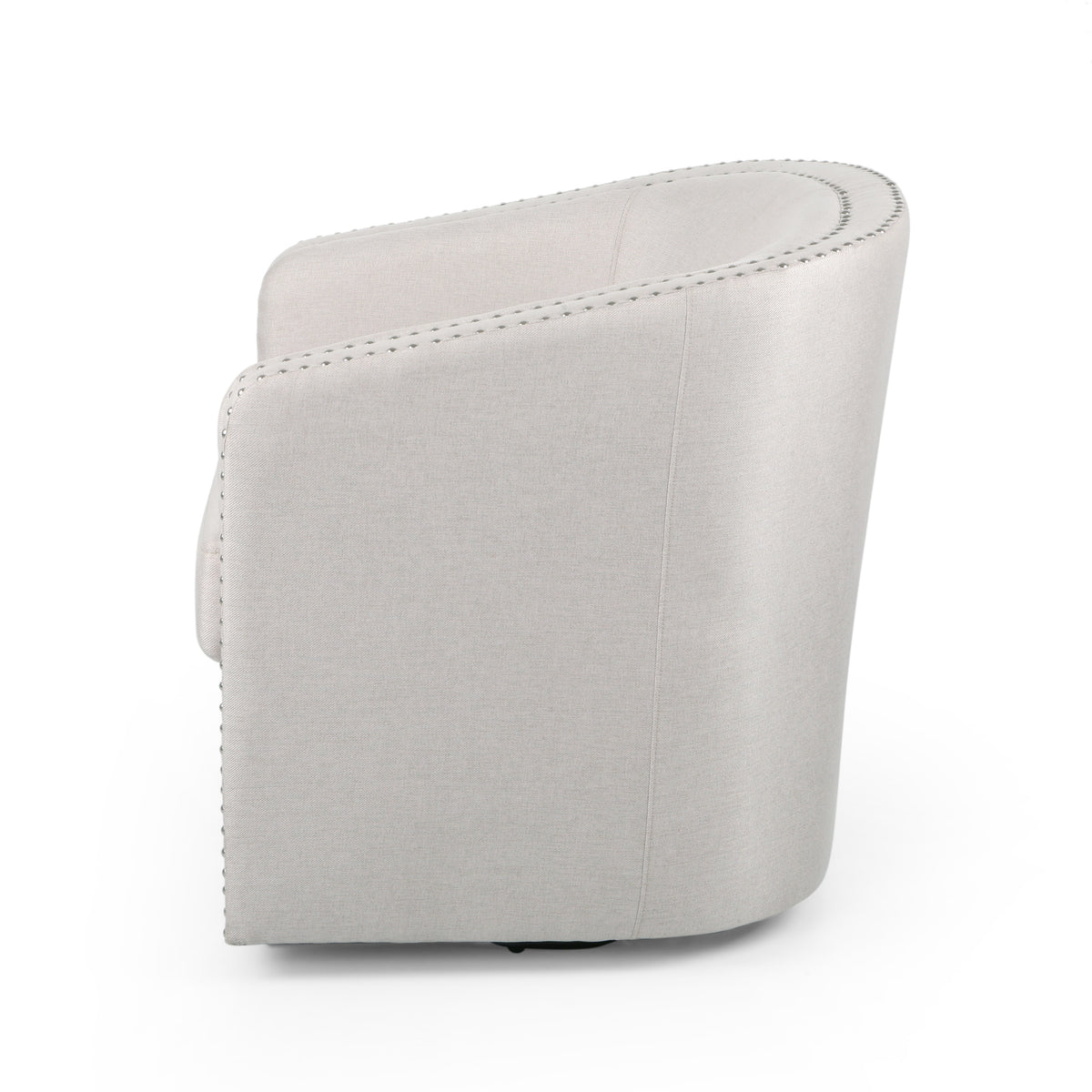 Modern Swivel Lounge Chair – Linen Beige