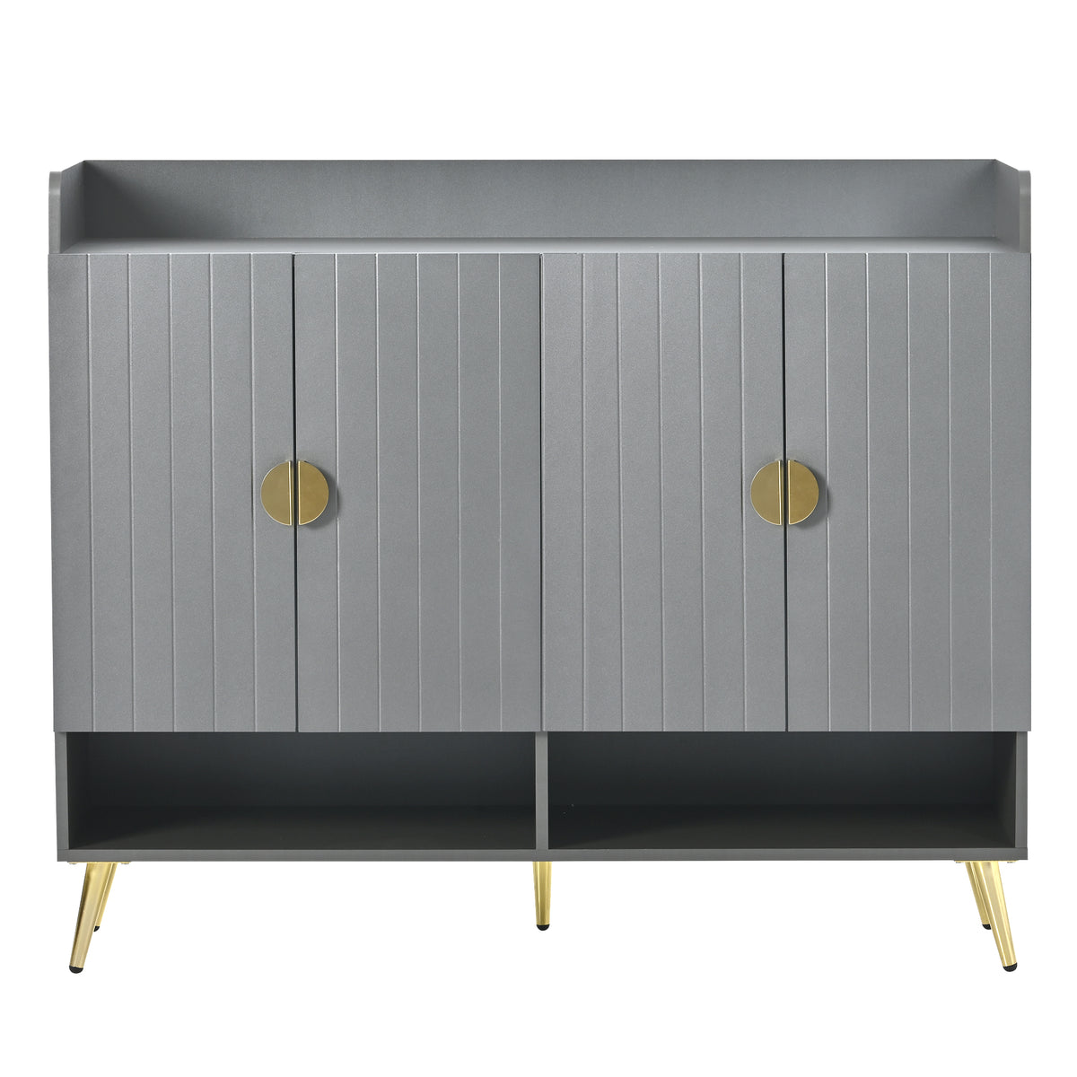 Multi-Layer Shoe Cabinet – Adjustable Matte Wood Edition