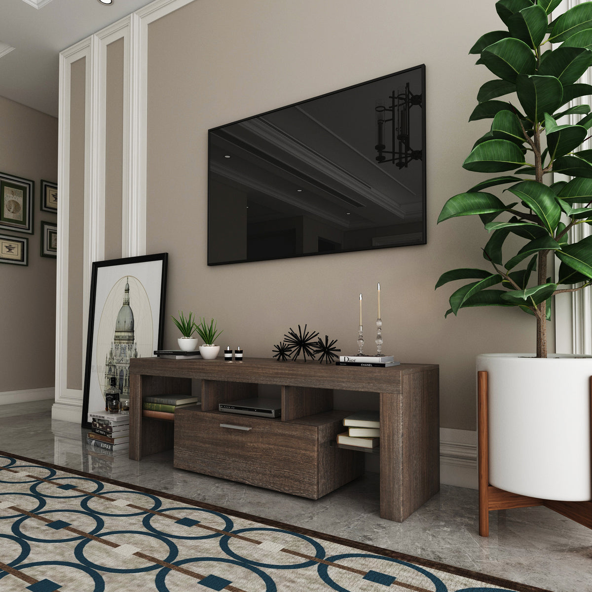 Modern TV Stand with LED Lighting
