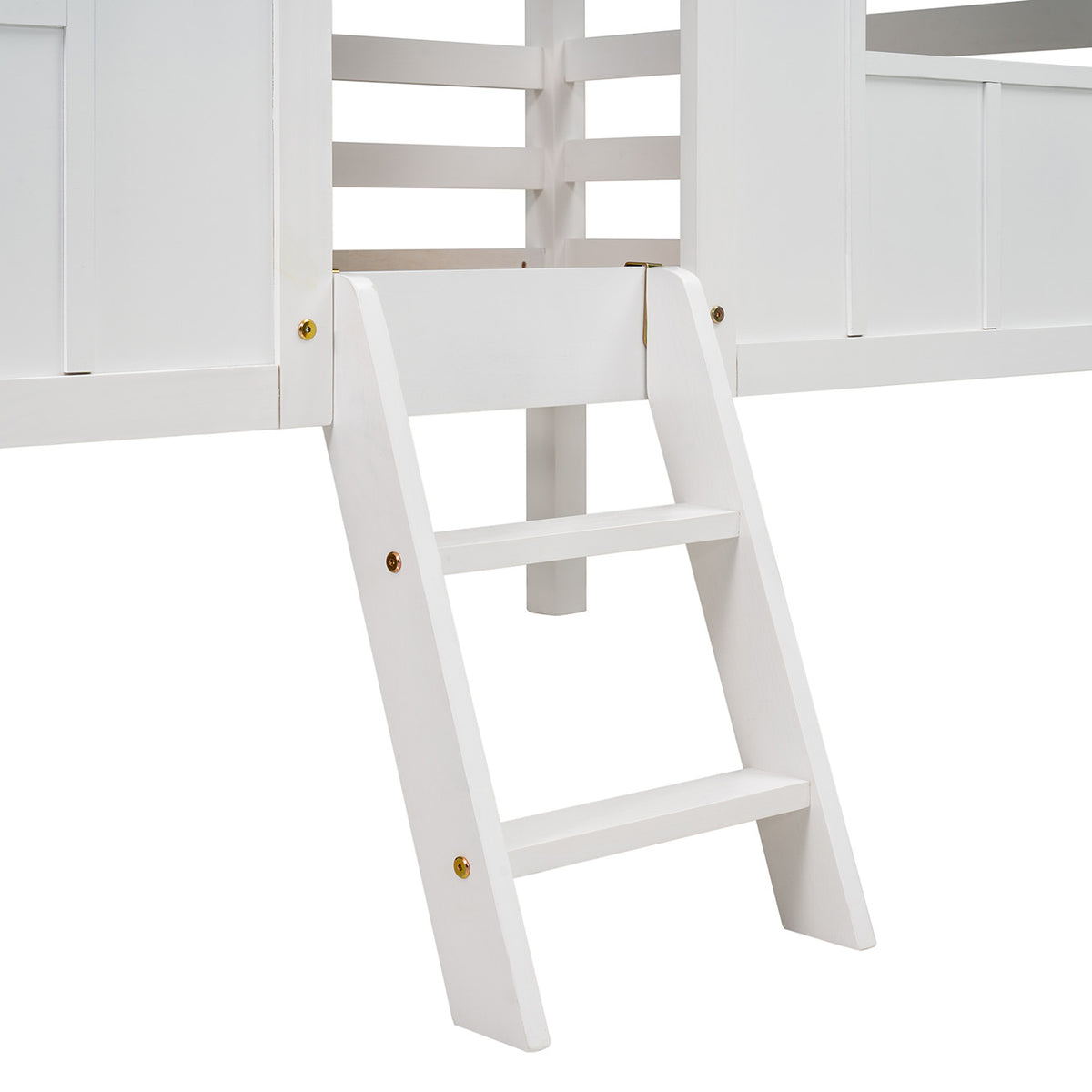 Low Loft Twin Bed with Windows White